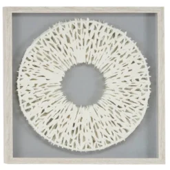 Paper Geometric Handmade 3D Circle Origami Shadow Box With Canvas Backing White - Olivia & May -Olivia & May GUEST 001b4507 be52 4739 98af a33ffdce67d2