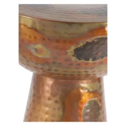 Metal Pedestal Stool Flat Top Copper - Olivia & May -Olivia & May GUEST 004772a4 968a 41ce a6c2 76ae08a2feaa