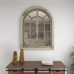 48" X 37" Farmhouse Classic Arched Window Design Decorative Wall Mirror - Olivia & May -Olivia & May GUEST 0084a4c4 ec64 45ff 98e7 ef42f0fb4196