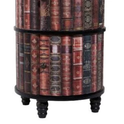 Traditional Round Book Cabinet Maroon - Olivia & May -Olivia & May GUEST 00c72c15 feee 4226 89aa 706755b9e475