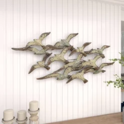 Metal Bird Flying Flock Of Wall Decor White - Olivia & May -Olivia & May GUEST 00e551b3 3e5c 4d9a a2db 809f972dd6e1