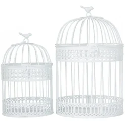 Set Of 2 Metal 15.6" Country Cottage Birdcage - Olivia & May -Olivia & May GUEST 011e86b5 783b 4580 be36 ef1ab915fcf8