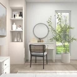 Contemporary Metal Wall Mirror Silver - Olivia & May -Olivia & May GUEST 0190987b 27da 4d0a a027 a5740dbe8dd5