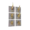Set Of 6 Polystone Safari Animals Wall Decors Gold - Olivia & May -Olivia & May GUEST 01b26a9d 7f49 4ed9 8b8c 697d7dd68e26