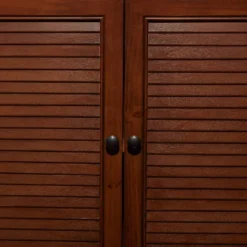 Traditional Wood Shutter Style Cabinet Brown - Olivia & May -Olivia & May GUEST 01c69233 b715 4895 9850 222ed2f42cf2