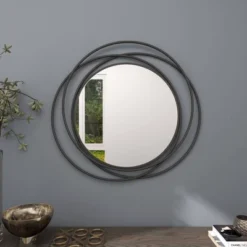 Metal Overlapping Circle Frame Wall Mirror- Olivia & May 24 Metal Overlapping Circle Frame Wall Mirror- Olivia & May -Olivia & May GUEST 01e223c9 a861 480a 81ad d749d92a3fcd