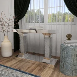 Glam Wood Console Table Clear - Olivia & May -Olivia & May GUEST 022381b6 351c 4ecc bce0 775d674894a7