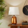 Glass Gourd Style Base Table Lamp With Tapered Shade Copper - Olivia & May -Olivia & May GUEST 0253c6ac 6b94 48a7 bfe8 720b81e86678