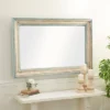 Wood Floral Carved Wall Mirror White - Olivia & May -Olivia & May GUEST 025847ed a83b 4439 9222 f535e34657e9