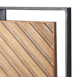 Wood Geometric Linear Carved Wall Decor With Black Frame Set Of 2 Brown - Olivia & May -Olivia & May GUEST 028b0f24 1415 4cd5 bcd6 af0c077f40ae