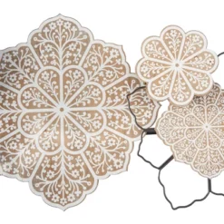 Wood Floral Wall Decor With Metal Wire Brown - Olivia & May -Olivia & May GUEST 02915f1e 278b 4bd5 b4dc 5b81e20ccac5