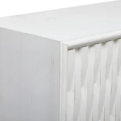 Contemporary Carved Woven Pattern Wood 3 Door Cabinet White - Olivia & May -Olivia & May GUEST 02a92a5c b1d5 48a5 9fd7 748e4ad6d23a