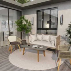 45"x18" Mid-Century Wood Outdoor Accent Table Gray - Olivia & May -Olivia & May GUEST 03086135 3827 46b8 b5bd e8fc48bdc740