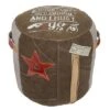 Canvas Pouf With Star Motif Brown - Olivia & May -Olivia & May GUEST 0329b9bd 3812 4f2d b8c3 58460aad75b1