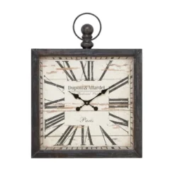 Metal Pocket Watch Style Wall Clock Brown - Olivia & May -Olivia & May GUEST 033d2ca7 f1d3 4a69 8e69 e9f9507b390e