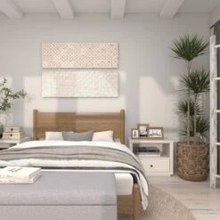 Set Of 2 Wooden Geometric Intricately Carved Wall Decors White - Olivia & May -Olivia & May GUEST 0391a60d 814c 4dd1 953a 58a886d6667b