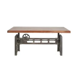 Industrial Wood And Metal Dining Table Brown - Olivia & May -Olivia & May GUEST 0396a773 d24d 4b27 8cde 2598e82ab8c3