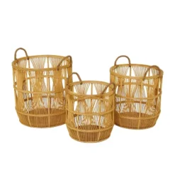 Set Of 3 Wood Baskets Brown - Olivia & May -Olivia & May GUEST 03aec6b3 aedc 4d9b 950e a5b4251c6479