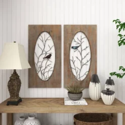 Set Of 2 Wood Bird Wall Decors With Tree Branches Brown - Olivia & May -Olivia & May GUEST 03d3cfd3 2666 48fc 8d4e e8c2fe161c11