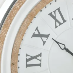 Farmhouse Metal Vintage Wall Clock White - Olivia & May -Olivia & May GUEST 044ac901 1421 4423 9923 99b1bcad80fd