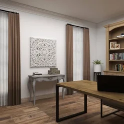 Wood Floral Handmade Intricately Carved Wall Decor With Mandala Design Gray - Olivia & May -Olivia & May GUEST 04857b43 47b6 4d2b 9cc9 bc1a7e1ffa48