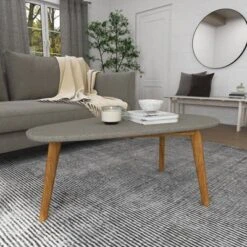 45"x18" Mid-Century Wood Outdoor Accent Table Gray - Olivia & May -Olivia & May GUEST 04988130 4436 4d62 88ae 0bdfd3ec7e54