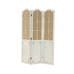 Farmhouse Wood Room Divider Screen Beige - Olivia & May -Olivia & May GUEST 04ab2ac1 68ee 4caf 8ae2 e464656d78ce