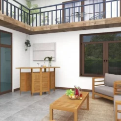 Patio Bar Table Teak - Olivia & May -Olivia & May GUEST 052e4e87 e8b4 4a40 a2bf 7f11b189171a