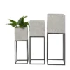 Olivia & May 11" Wide 3pc Modern Square Metal Planter Pots Light Gray -Olivia & May GUEST 05377e4c 7f68 4a95 9b83 75b26ef30a8e