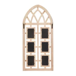 Wood 6 Slot Wall Photo Frame With Window Arch Shape Light Brown - Olivia & May -Olivia & May GUEST 055d578a f345 457e 9ec3 e0bd596f7710