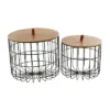 Set Of 2 Metal Storage Baskets Brown - Olivia & May -Olivia & May GUEST 05624839 2188 44e6 9ec3 6cf2624f82a8