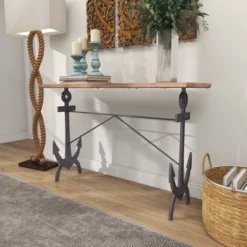 Coastal Anchor Metal Console Table Brown - Olivia & May -Olivia & May GUEST 057f8de9 e82f 41ad 9282 5a7d22fe0fdd