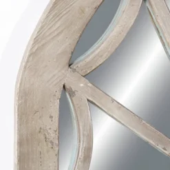 Wood Window Pane Inspired Wall Mirror With Arched Top Cream - Olivia & May -Olivia & May GUEST 05c050bd 267f 4c50 9077 8f0752cb3e8e