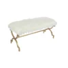 Faux Fur Cushion Bench White - Olivia & May -Olivia & May GUEST 063b752f 478a 4cc8 8490 fb0f9b0bf39c