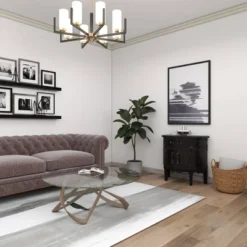 Wood Half Moon Buffet Dark Espresso - Olivia & May -Olivia & May GUEST 06743d4b 1fc7 4633 ae01 22827ff34b4c