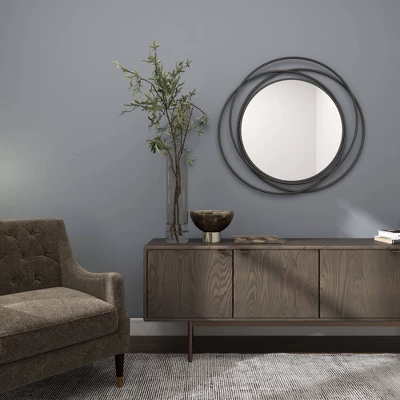 Metal Overlapping Circle Frame Wall Mirror- Olivia & May 13 Metal Overlapping Circle Frame Wall Mirror- Olivia & May - Image 11