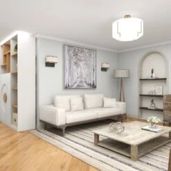 Canvas Landscape Trees Framed Wall Art With Silver Frame White - Olivia & May -Olivia & May GUEST 07242d72 14e4 4e61 b7c5 55ee97bbbe45