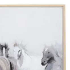 Canvas Horse Handmade Framed Wall Art With Brown Frame Gray - Olivia & May -Olivia & May GUEST 07396ad4 0c7c 4830 848d 94271d12120b
