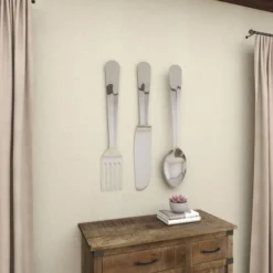 36" Aluminum Utensils Knife, Spoon And Fork Wall Decor Set Of 3 Silver - Olivia & May -Olivia & May GUEST 075dabd0 0948 4393 8648 813c15236982