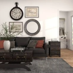 Industrial Metal Wall Mirror Gray - Olivia & May -Olivia & May GUEST 076645a5 83af 4205 97dd 5aee80ac6c34