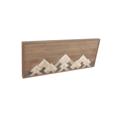 Wood Geometric Mountain Wall Decor Brown - Olivia & May 7 Wood Geometric Mountain Wall Decor Brown - Olivia & May - Image 5