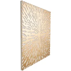 Wooden Starburst Abstract Carved Wall Decor With White Backing Gold - Olivia & May -Olivia & May GUEST 07ab6b96 1a3b 4d34 8da2 b2509e0b7ffe