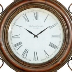 Metal Fleur De Lis Wall Clock Brown - Olivia & May -Olivia & May GUEST 07b59762 04f7 4f59 847e 8e7ea3da5194