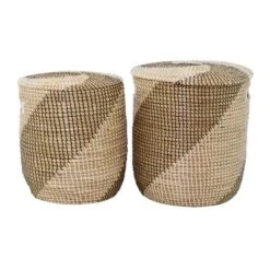 Set Of 2 Seagrass Storage Baskets Brown - Olivia & May -Olivia & May GUEST 07ca21f6 b22f 43ff b1fa 44e500823296