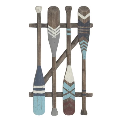 Coastal Wood Paddle Wall Decor With Arrow And Stripe Patterns - Olivia & May 20 Coastal Wood Paddle Wall Decor With Arrow And Stripe Patterns - Olivia & May - Image 18