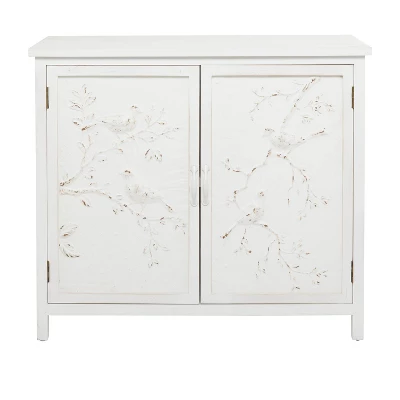 Farmhouse Wood Cabinet White- Olivia & May 5 Farmhouse Wood Cabinet White- Olivia & May - Image 3