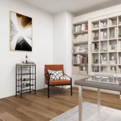 Industrial Metal Rectangle Wine Rack Black - Olivia & May -Olivia & May GUEST 0849fca6 6cdf 481f ae39 071e00efd91e