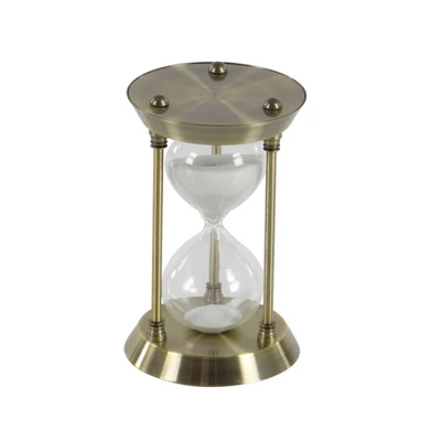 Classic Elegance Rustic Iron And Glass 15-Minute Sand Timer Hourglass (7") - Olivia & May 4 Classic Elegance Rustic Iron And Glass 15-Minute Sand Timer Hourglass (7") - Olivia & May - Image 2