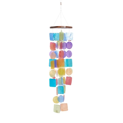 5" Glass Coastal Abstract Windchime - Olivia & May 7 5" Glass Coastal Abstract Windchime - Olivia & May - Image 5