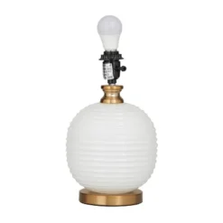 19" X 13" Modern Glass Table Lamp White - Olivia & May 13 19" X 13" Modern Glass Table Lamp White - Olivia & May -Olivia & May GUEST 0a51438e 8aaa 48d5 9f82 afae848e781f